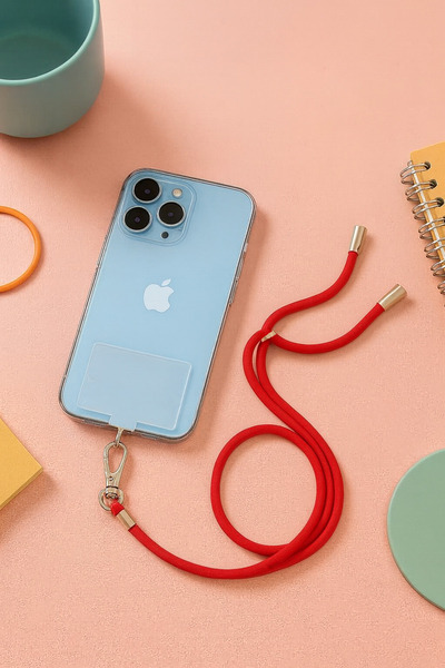 excarpin Compatibil cu toate modelele de telefoane Ajustabil Ușor de montat Curea robustă pentru gât și încheietură Snur roșu