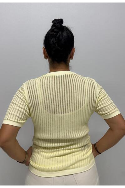 QYA Clothing Bluză JM confortabilă, cu mânecă scurtă, din fire rece