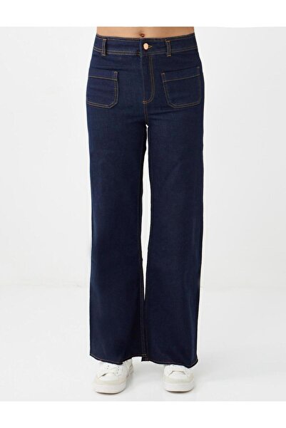 Jimmy Key Παντελόνι τζιν με ψηλόμεσο μπλε ναυτικό μπλε