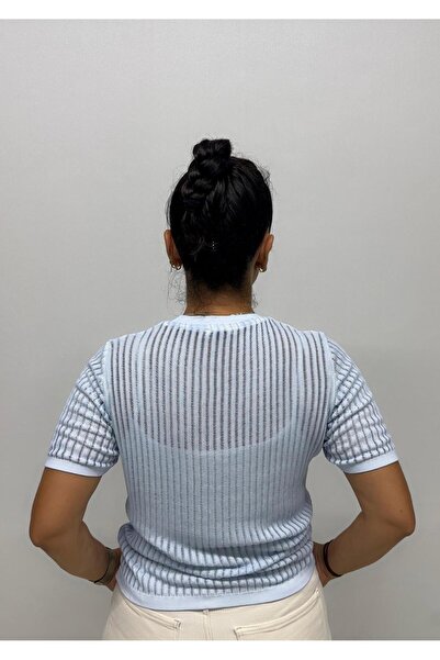 QYA Clothing Bluză JM confortabilă, cu mânecă scurtă, din fire rece