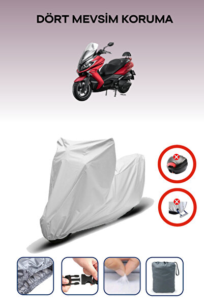 Breen Kymco Downtown 250i Gri Su Geçirmez Motosiklet Brandası Arka Çanta Uyumlu Değildir