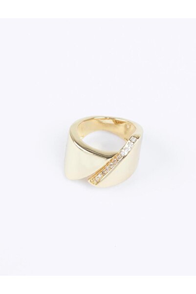 Jimmy Key Modern Ring with Gold Color Stone Figure