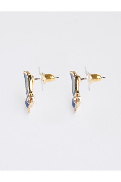 Jimmy Key Mavi Mine Detaylı Yaprak Figürlü Küpe