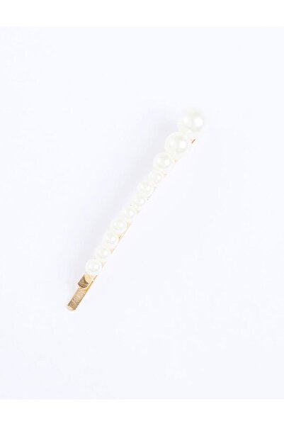 Jimmy Key Gümüş Rengi İnci Detaylı Tel Toka