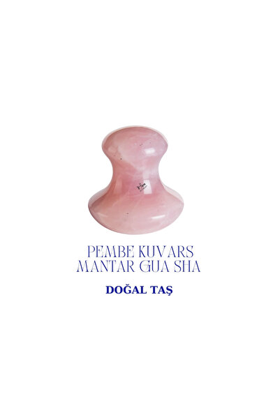 1senartbeauty Doğal Sertifikalı Pembe Kuvars Mantar Gua Sha