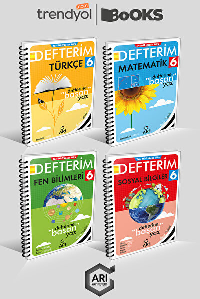 Arı Yayıncılık 6. Sınıf Defter Seti 4'lü (Türkçe, Matematik, Fen Bilimleri , ...