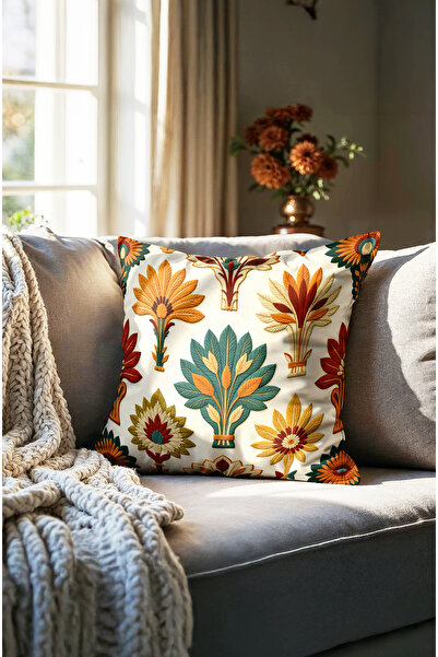 CANİLA Κέντημα με λουλουδάτο μοτίβο διπλής όψης Ψηφιακή εμπριμέ ριχτάρι μαξιλαροθήκη. Μαλακή θήκη μαξιλαριού