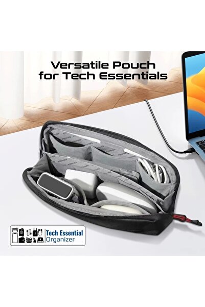Promate Lightweight Tech Essential Organizer Pouch Bag with Multiple Pockets