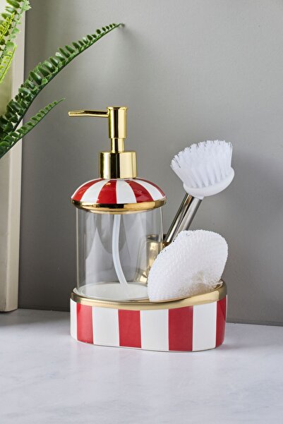 Perotti Maura Rossa Fırçalı Sabunluk Set