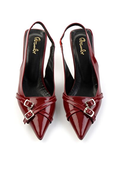 Bambi Bordo Kadın Klasik Topuklu Ayakkabı K01473010608