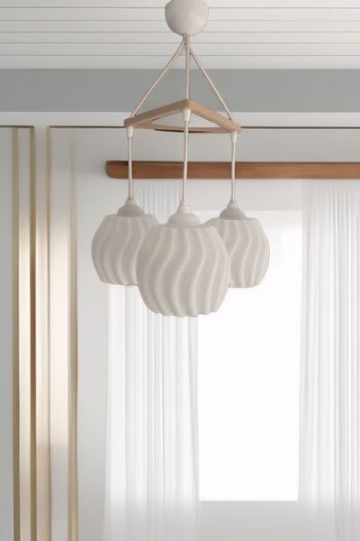 Dropcek eticaret Modern Sarkıt Üçlü Bohem Avize ( 23x27 cm ) Bubble Serisi Salon Mutfak Oturma Odası Cafe Bar