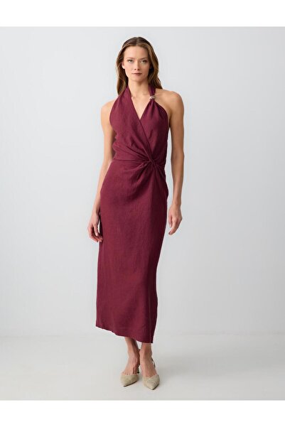 Jimmy Key Rochie midi fără mâneci, 100% in, roșu Claret