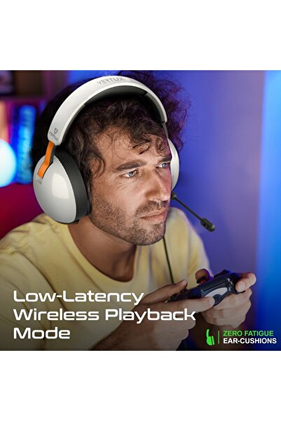 VERTUX high performance Tri-mode connectivity gaming headset with reteacatable microphone