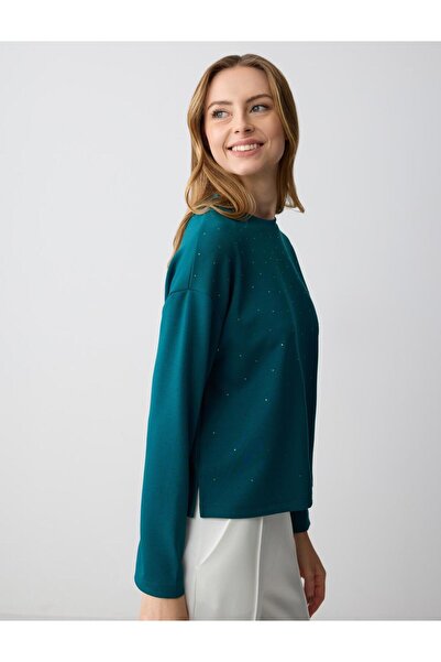 Jimmy Key Φούτερ με μακρυμάνικο πέτρινο λαιμόκοψη