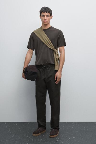 Massimo Dutti Pamuklu kısa kollu t-shirt