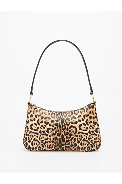 Jimmy Key Geantă de umăr maro cu model leopard
