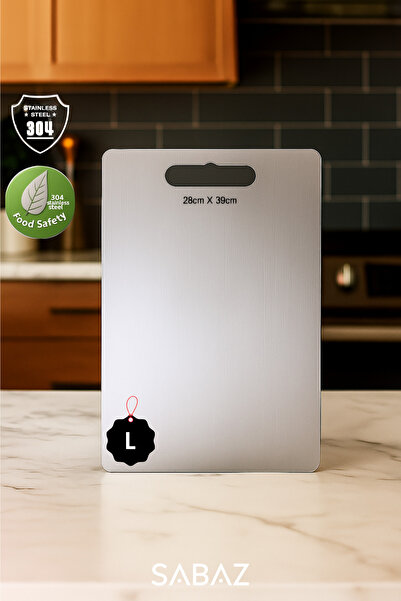 Sabaz Home Stainless Steel Cutting Board (304) Antibacterial 28cm X 39cm Larg...