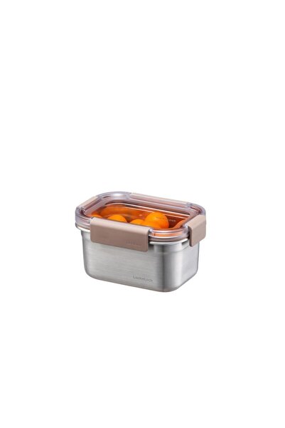 Lock & Lock LocknLock Stainless Steel Oven & Storage Container Quadrilateral Locked 520 ml - Brown