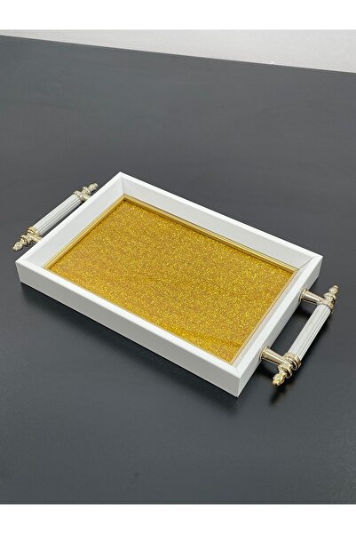 YzHome Luxury Silvery Presentation Tray Gilded Tray 32*17cm