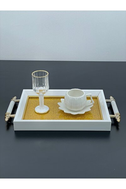 YzHome Luxury Silvery Presentation Tray Gilded Tray 32*17cm