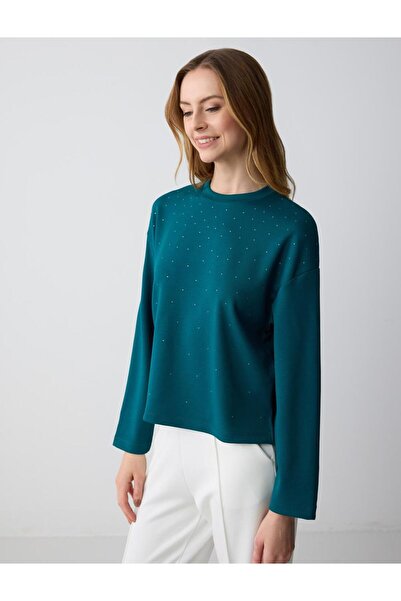 Jimmy Key Φούτερ με μακρυμάνικο πέτρινο λαιμόκοψη