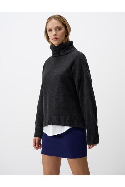 Jimmy Key Navy Blue Slim Fit Elastic Waist Knitted Mini Skirt