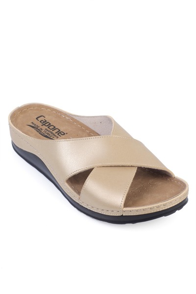 Capone Outfitters Ivory 107001   Women's Cross Band Comfort Anatomic Slippers