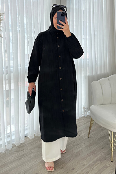 moda auram UZUN TUNİK - SİYAH