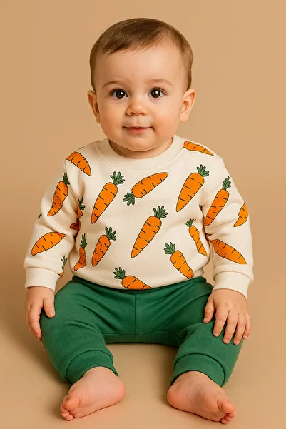 MixMax Bebe Carrot 2-Piece Baby Set Long Sleeve Cotton Unisex