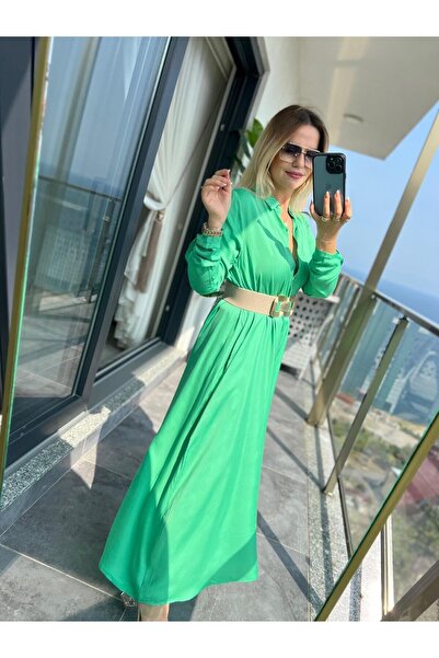 DISHI FASHİON Uzun Gömlek Elbise KEMERSİZ