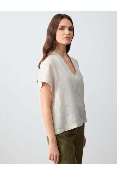 Jimmy Key Stone 100% Linen V-Neck Tank Top