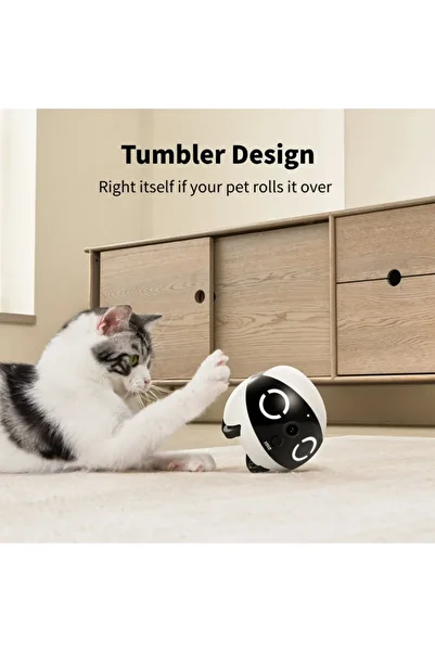 ROLA Interactive Cat Toys,2K Mini Robot Camera,137° Wide Angle,Remote Control,For Cat Chasing Teasing Toy
