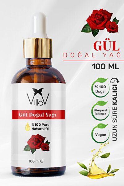 Villov Gül Soğuk Sıkım %100 Saf ve Doğal Bitkisel Rose Essential Oil 100ml