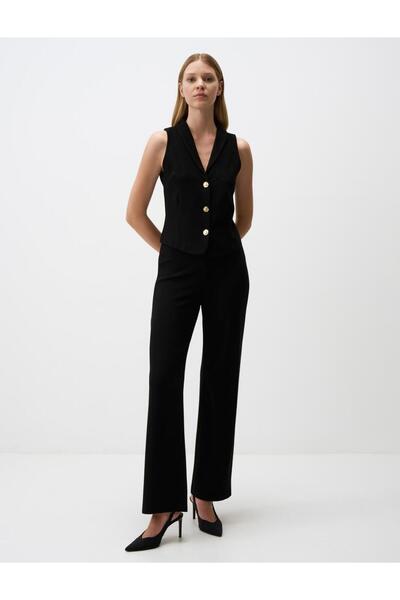 Jimmy Key Vestă tricotată slim fit cu detaliu negru cu nasturi