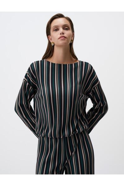 Jimmy Key Bluză tricotată cu model în dungi albastru bleumarin