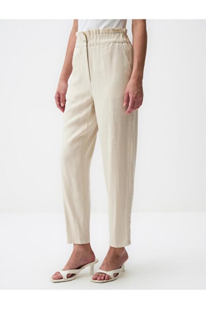 Jimmy Key High Waist Elasticized Linen Pants