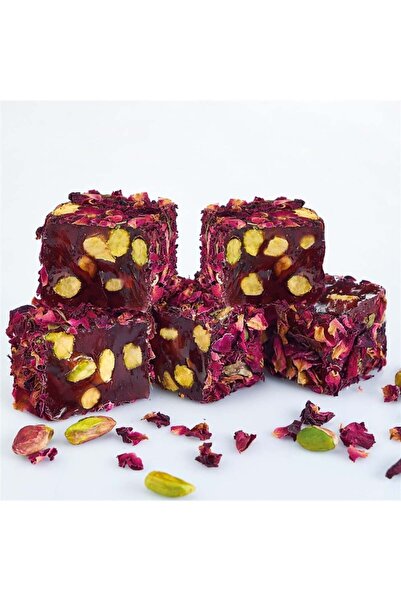 Lokum Atölyesi 500 جرام من بتلات الورد المغطاة بالفستق التركي