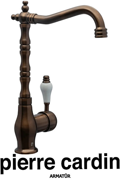 Pierre Cardin Rustik Kuğu Eviye Armatürü Antik Bakır