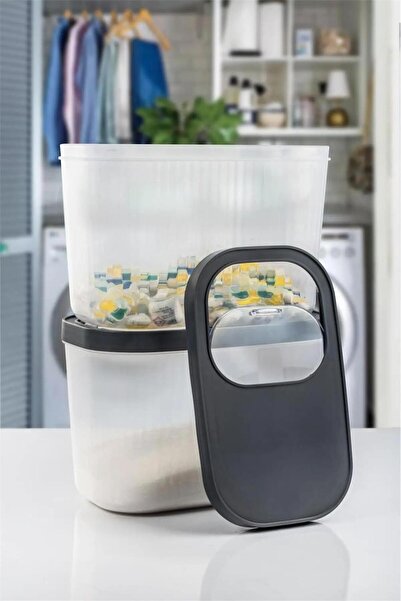 Bayev 3 Pieces 10 Liter Food Storage Container - Detergent Tablet Storage Box with Sliding Lid