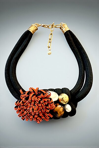 Pinty Design Mercan Motifli Otantik Kadın Kolye