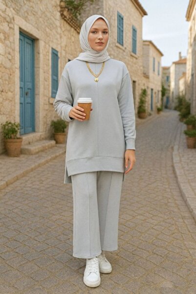 Mercan BERRA TAKIM Tesettür Giyim İki İplik Rahat Kesim Alt Üst İkili Takım A...