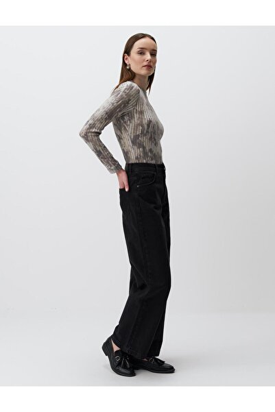 Jimmy Key Dark Anthracite Wide Leg Jean Trousers