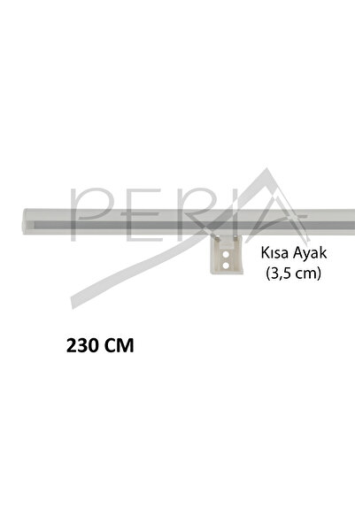 Peria Perde Sistemleri White Decorative Curtain Rail Cornice Single