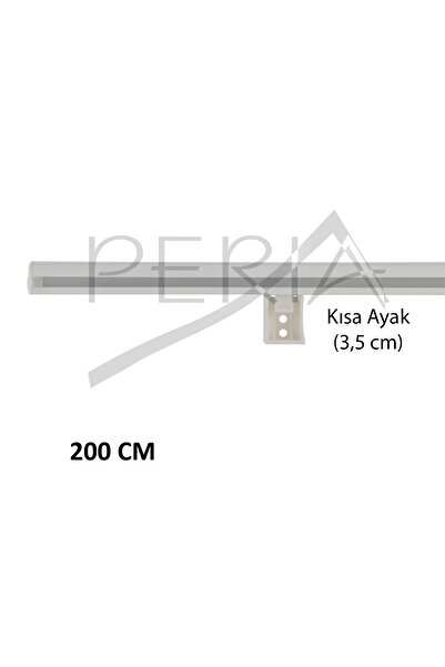 Peria Perde Sistemleri White Decorative Curtain Rail Cornice Single