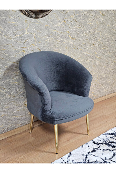 ZAFİR Tekli TEDDY Gold Kaplama Sivriltme Ayak Çay Seti Koltuk Tekli Berjer , Balkon, Salon, Ofis