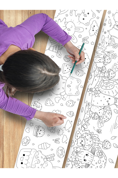 esatoys 3.75 Metre Boyama Kağıdı | Evde Sanat Zamanı - Çocuklara Özel Rulo Set