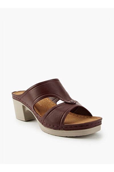 Flora Bella by Shoexpress Solid Slip-On Sandals with Block Heel