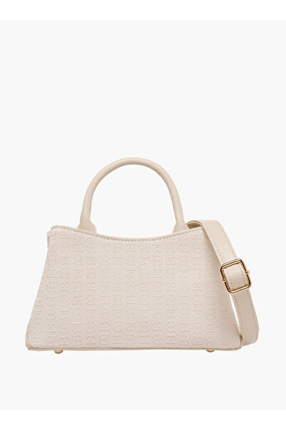 Flora Bella by Shoexpress Monogram Embossed Tote Bag with Zip Closure W 23 x H13 x D 8.3 cm