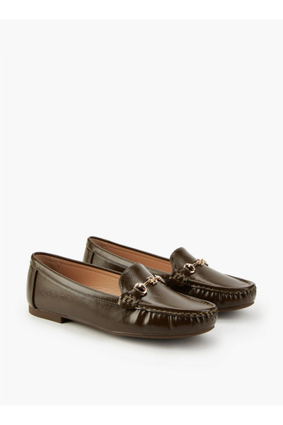 Flora Bella by Shoexpress Textured Slip-On Moccasins with Metallic Accent