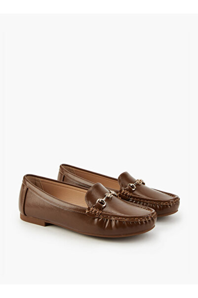 Flora Bella by Shoexpress Textured Slip-On Moccasins with Metallic Accent